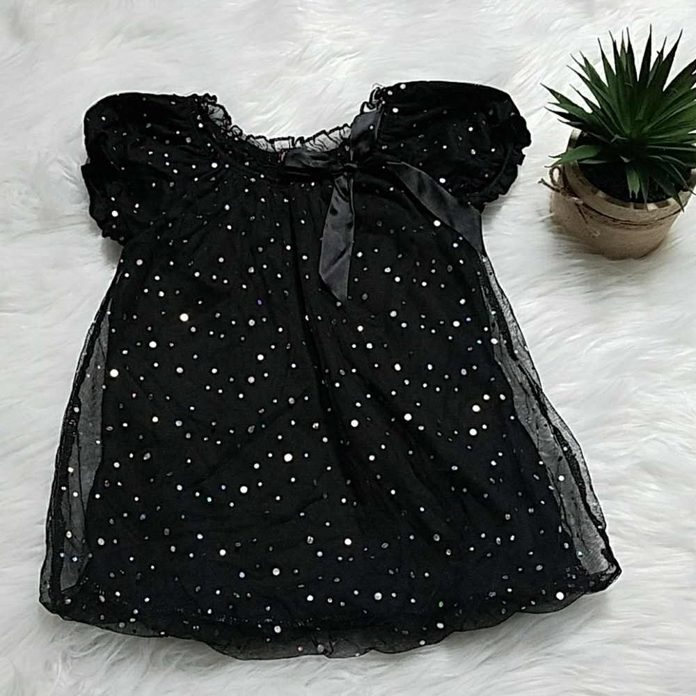 New girl lace shimmer bubble top